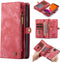 Caseme - vintage 2 in 1 portemonnee hoes - Geschikt voor iPhone 11 Pro - Rood