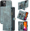 Caseme - vintage 2 in 1 portemonnee hoes - Geschikt voor iPhone 12 / Geschikt voor iPhone 12 Pro - Blauw