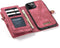 Caseme - vintage 2 in 1 portemonnee hoes - Geschikt voor iPhone 12 / Geschikt voor iPhone 12 Pro - Rood