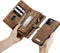 Caseme - vintage 2 in 1 portemonnee hoes - Geschikt voor iPhone 12 / Geschikt voor iPhone 12 Pro - Bruin