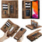 Caseme - vintage 2 in 1 portemonnee hoes - Geschikt voor iPhone 12 / Geschikt voor iPhone 12 Pro - Bruin