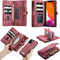 Caseme - vintage 2 in 1 portemonnee hoes - Geschikt voor iPhone 12 / Geschikt voor iPhone 12 Pro - Rood