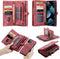 Caseme - vintage 2 in 1 portemonnee hoes - Geschikt voor iPhone 13 - Rood