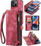 Caseme - Vintage 2 in 1 portemonnee hoes - Geschikt voor iPhone 14+ / 14 Plus - Rood