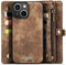 Caseme - Vintage 2 in 1 portemonnee hoes - Geschikt voor iPhone 14+ / 14 Plus - Bruin