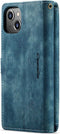 Caseme - Vintage 2 in 1 portemonnee hoes - Geschikt voor iPhone 14+ / 14 Plus - Blauw