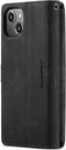 Caseme - Vintage 2 in 1 portemonnee hoes - Geschikt voor iPhone 14+ / 14 Plus - Zwart