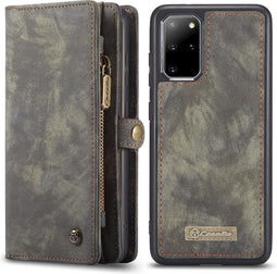 Caseme - vintage 2 in 1 portemonnee hoes - Geschikt voor Samsung Galaxy S20 Plus / S20+ - Grijs