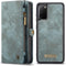 Caseme - vintage 2 in 1 portemonnee hoes - Geschikt voor Samsung Galaxy S20 - Blauw