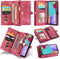 Caseme - vintage 2 in 1 portemonnee hoes - Geschikt voor Samsung Galaxy A52 / A52s - Rood