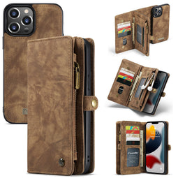 Caseme - vintage 2 in 1 portemonnee hoes - iPhone 13 Pro - Bruin