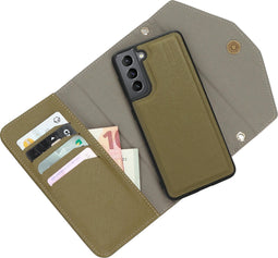 Casetastic Clutch geschikt voorSamsung Galaxy S21 - Goud Groen