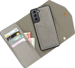 Casetastic Clutch geschikt voorSamsung Galaxy S21 - Goud Zilver