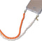 Casetastic lanyard telefoonkoord gemaakt met echte Zoetzeeparels en kralen - Stevige duurzame haak - 125cm - Oranje