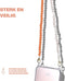 Casetastic lanyard telefoonkoord gemaakt met echte Zoetzeeparels en kralen - Stevige duurzame haak - 125cm - Oranje