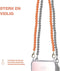 Casetastic lanyard telefoonkoord gemaakt met kralen - Stevige duurzame haak - 125cm - Oranje