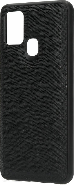 Casetastic Saffiano Backcover geschikt voor Samsung Galaxy A21s (2020) - Zwart