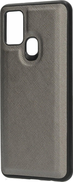 Casetastic Saffiano Backcover geschikt voor Samsung Galaxy A21s - Zilver