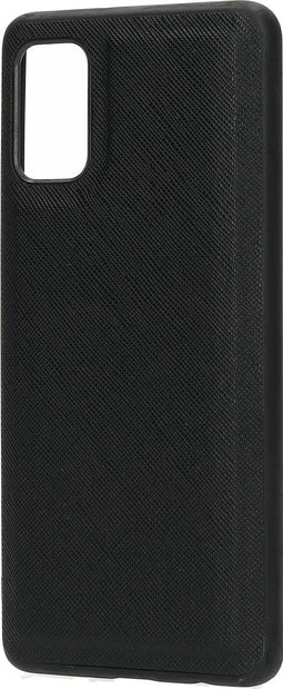 Casetastic Saffiano Backcover geschikt voor Samsung Galaxy A41 - Zwart