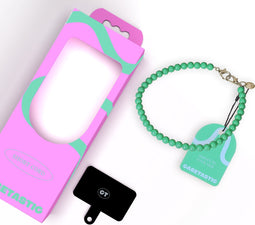 Casetastic telefoonkoord gemaakt met kralen - Stevige duurzame haak - 30cm - Groen