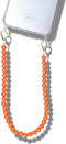 Casetastic telefoonkoord gemaakt met kralen - Stevige duurzame haak - 30cm - Oranje