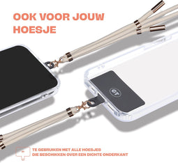 Casetastic telefoonkoord - Stevige duurzame haak - 30cm - Parelwit
