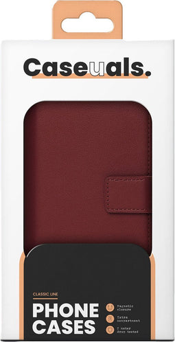 Caseuals Echt Lederen Portemonnee/Boekhoesje - Krachtige magneetsluiting - geschikt voor Apple iPhone 14 - Rood