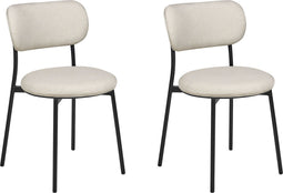 CASEY - Eetkamerstoelen set van 2 - Beige - Polyester
