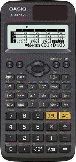 Casio FX-87DEX Technische rekenmachine werkt op zonne-energie, werkt op batterijen Zwart Aantal displayposities: 16