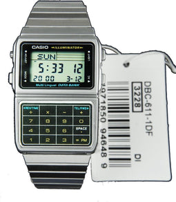 Casio horloge DBC-611-1DF Data bank, 5 alarms, dual time, calculator