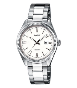 Casio�LTP�1302PD�7A1VEG Dames�horloge�zilver�-�30 mm