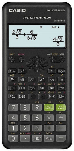 CASIO SCIENTIFIC CALCULATOR FX-350ESPLUS-2 BLACK, 12 DIGIT DISPLAY