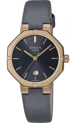 Casio Sheen SHE-4543GL-8AUER Horloge - Leer - Grijs - Ø 28 mm