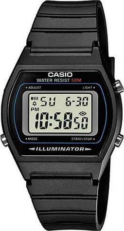 Casio W-202-1AVEF Casio Retro horloge Heren - Zwart - Kunststof 35 mm