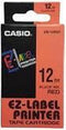 Casio XR-12RD1 Labeltape Tapekleur: Rood Tekstkleur: Zwart 12 mm 8 m