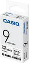 Casio XR-9WE1 Labeltape Tapekleur: Wit Tekstkleur: Zwart 9 mm 8 m