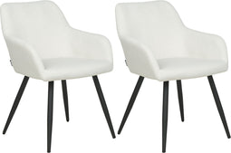 CASMALIA - Eetkamerstoel set van 2 - Wit - Fluweel