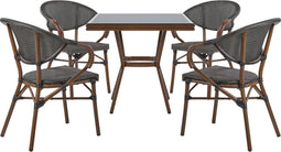 CASPRI - Tuinset voor 4 - Grijs - Aluminium