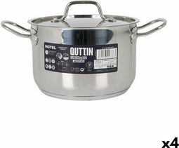 Casserolepan met deksel Quttin Hotel Staal ø 20 x 13 cm (4 Stuks)