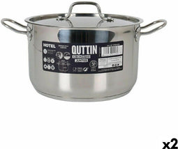 Casserolepan met deksel Quttin Hotel Staal ø 24 x 15 cm (2 Stuks)