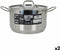 Casserolepan met deksel Quttin Hotel Staal ø 24 x 15 cm (2 Stuks)