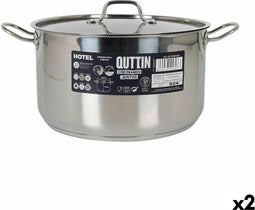 Casserolepan met deksel Quttin Hotel Staal ø 30 x 17 cm (2 Stuks)
