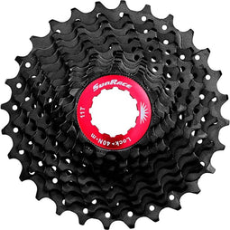 Cassette 11 speed Sunrace CSRX1 11-36T - zwart/rood