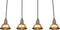 CASTALY - Hanglamp 4 lampen - Messing - Metaal