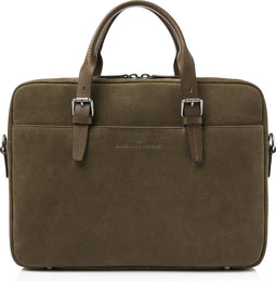 Castelijn & Beerens - Veneto Nubuck Laptoptas 15.6 RFID | groen -