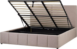 CASTELNAVET - Tweepersoonsbed - Taupe - 180 x 200 cm - Polyester