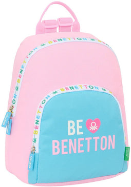 Casual Rugtas Benetton Unique Roze Turkoois 25 x 30 x 13 cm