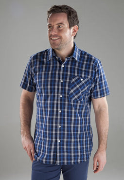 Casual shirt, korte mouw, ruitjesmotief, diverse kleuren, maat 41/42