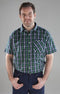 Casual shirt, korte mouw, ruitjesmotief, diverse kleuren, maat 41/42