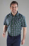 Casual shirt, korte mouw, ruitjesmotief, diverse kleuren, maat 41/42
